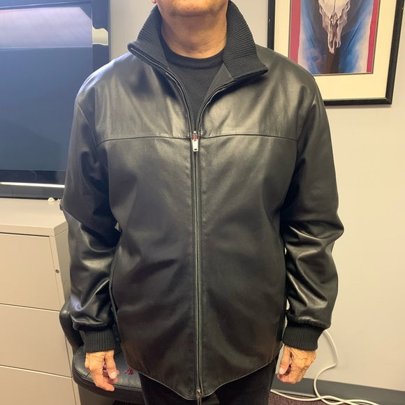 Brioni Lambskin Leather Bomber Jacket 